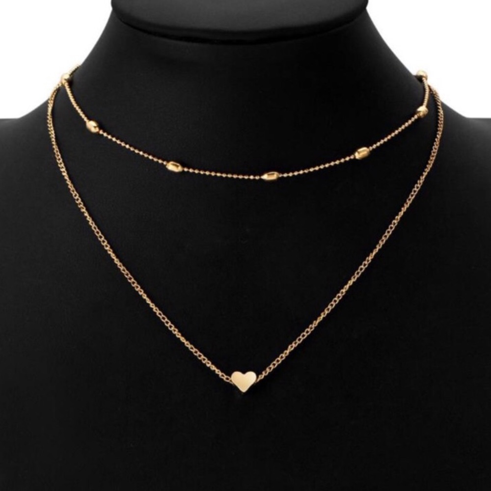 2 Layer heart necklace choker - Picture 4 of 4
